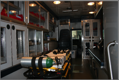 Interior of a Critical Care Transport ambulance